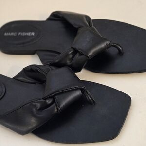 Marc Fisher Black Knot Slide Sandals